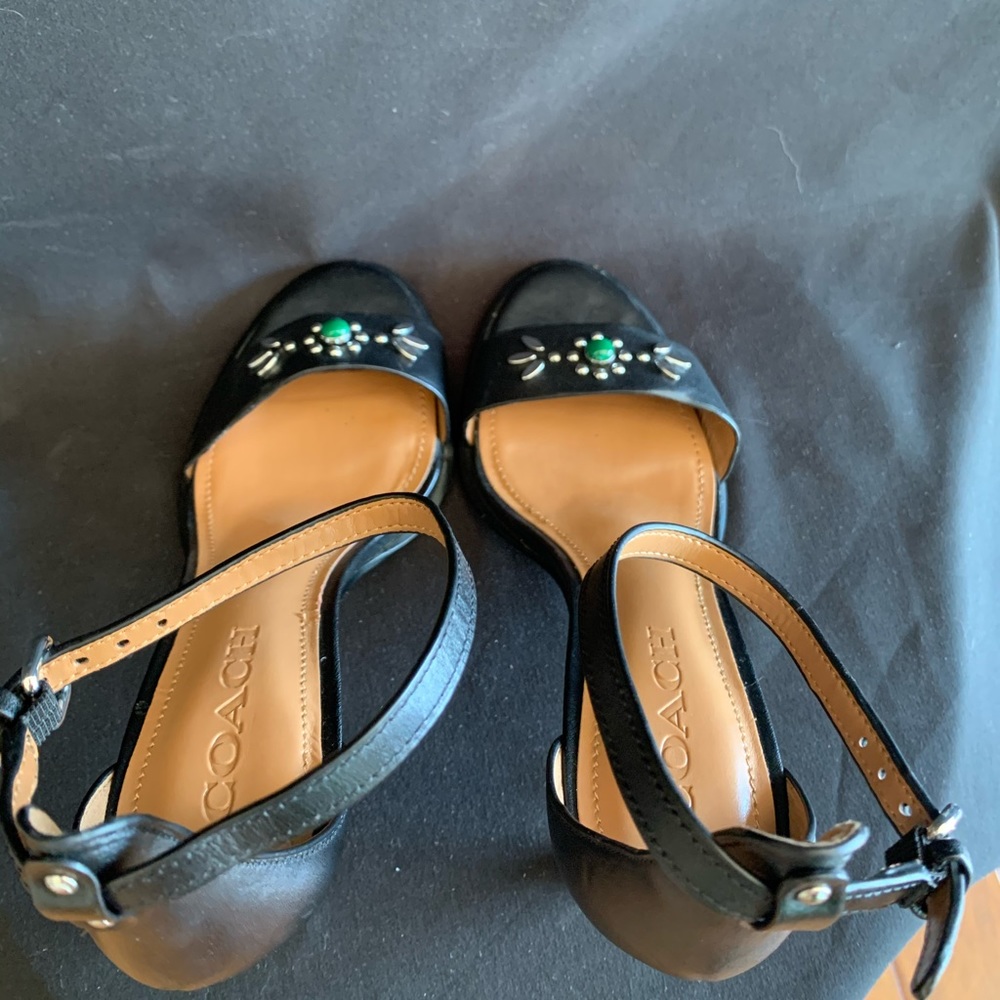 Coach Semi Matte Calf Saddle Indi Heels CA - Picture 7 of 7